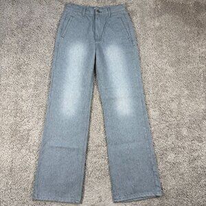 Amomento Flare Denim Jeans Wide Leg Womens 0/2 Natural Blue